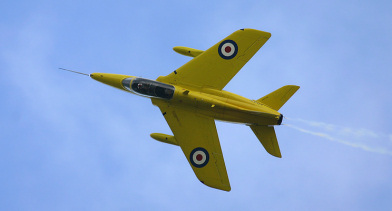 Photo Competition theme - Duxford 
- Folland Gnat, in Yellowjack colours taken at Kemble Airshow using a Canon EOS 10D and 100-400mm L lens.  - photo by Dean Feltimo.