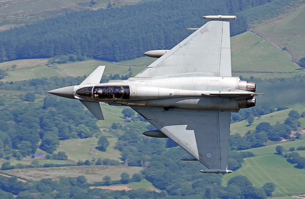 Photo Competition - An RAF 2-seat Typhoon passing through the Mach Loop, Mid Wales. Nikon D7200 camera and Tamron 100-400mm lens combination - Keith Griffiths