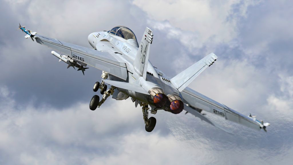 Photo Competition - F/A-18F Super Hornet taking off to display at Farnborough in 2008 - Alex Kew