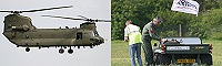 Chinook HC2 & Merlin Display Team Utility Vehicle at Abingdon Fayre 2005
Chinook cuts short display and makes it safely back to base.