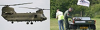 Chinook HC2 & Merlin Display Team Utility Vehicle at Abingdon Fayre 2005
Chinook cuts short display and makes it safely back to base.