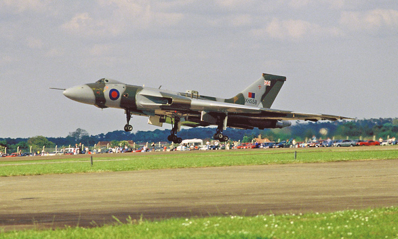 Vulcan B2 (XH558) at RAF Waddington - photo by John Bilcliffe