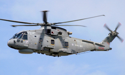 Royal Navy Merlin helicopter.