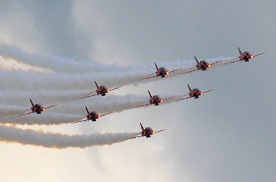 Red Arrows at RAF Cosford Air Show 2024.